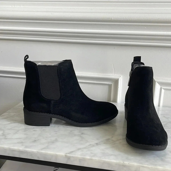 Leather and faux suede waterproof boots womens boots black boots - Picture 4 of 7